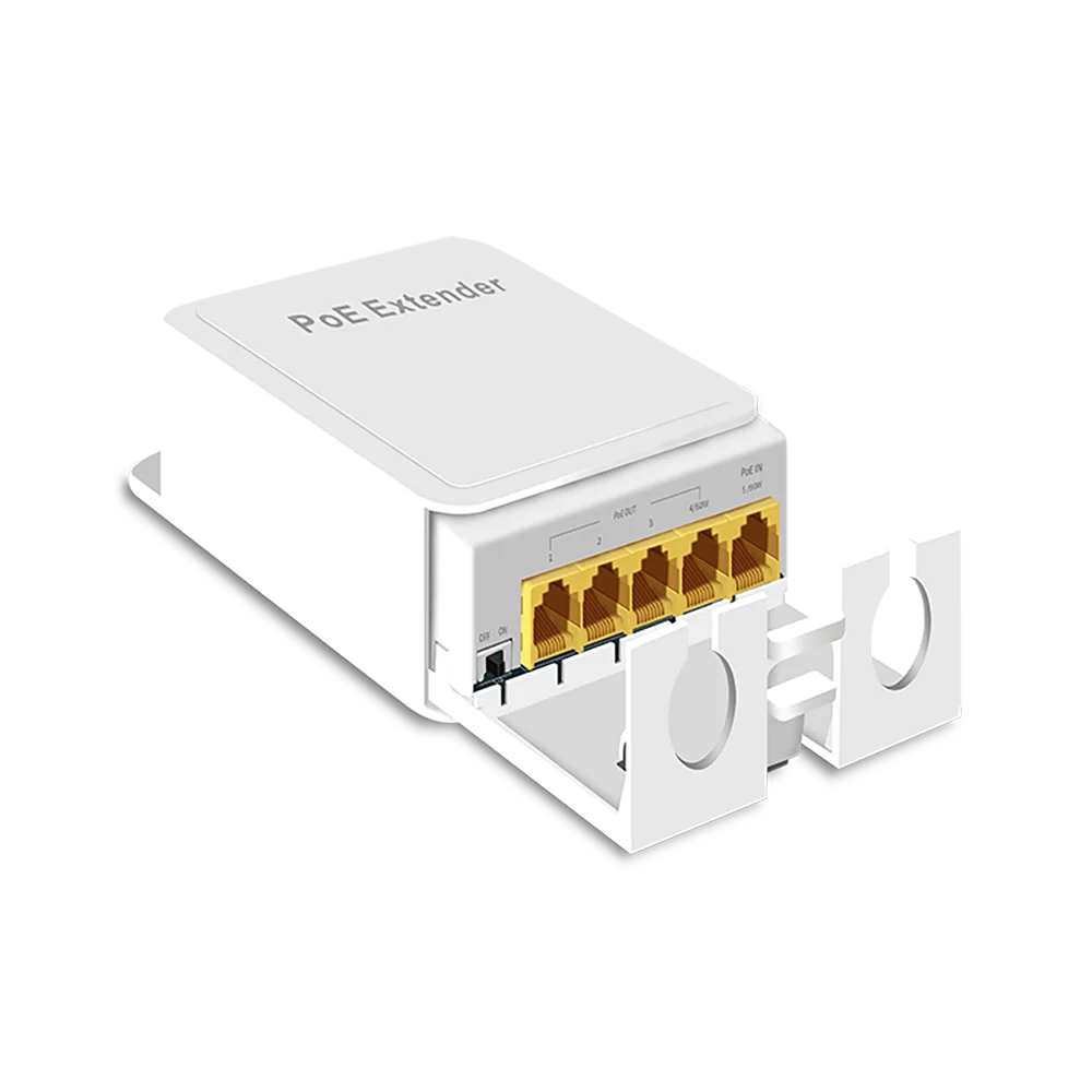 Non C' È Bisogno Di Adattatore Ca Poe Extender Alimentatore Poe Impermeabile E Sicuro Extender Poe A 4 Porte 1000Mbps
