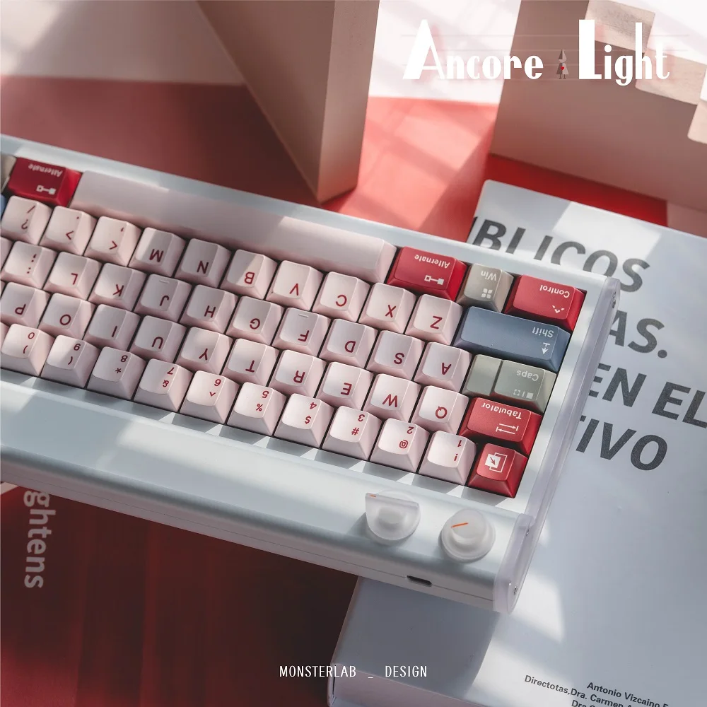 MonsterLab ANCORE LIGHT 키캡 세트 PBT 금속 페인트 파우더 맞춤형 키보드 캡 기계식 키보드 용 체리 프로필 키캡