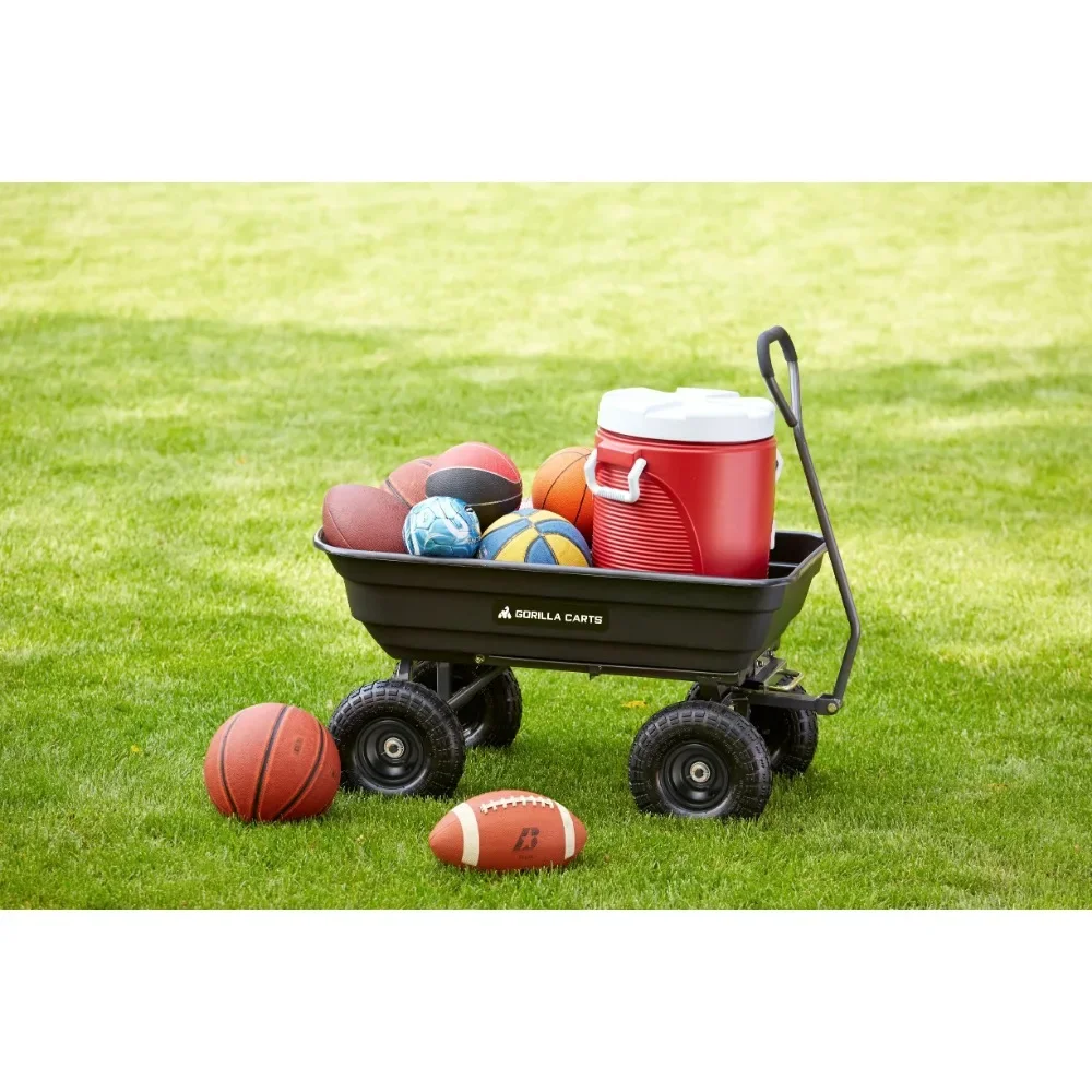 GOR4PS 600-lb. Poly Garden Dump Cart with 10" Tires