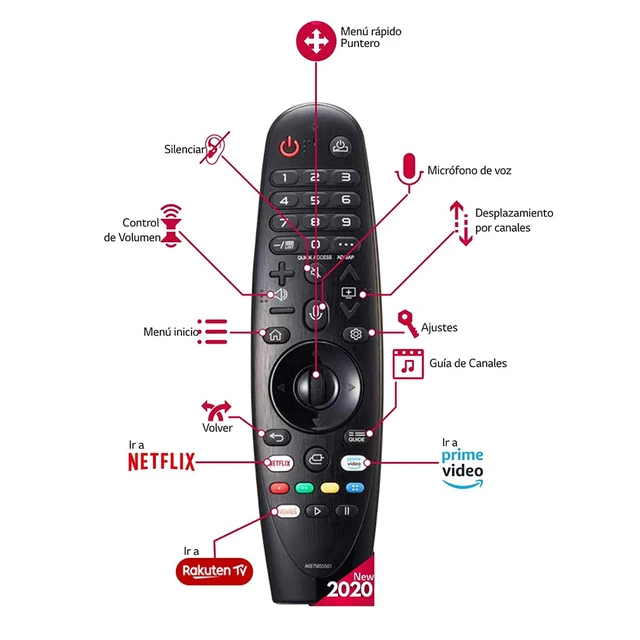 Zell Replacement Lg Remote Control For Smart Tv,Lg Magic Remote An-Mr22Ga  An-Mr21Ga,An-Mr20Ga,An-M19Ba,With Voice And Pointer Function,Compatible For  2022-2019 Lg Tvs,Oled,Qned,Nanocell Etc. 