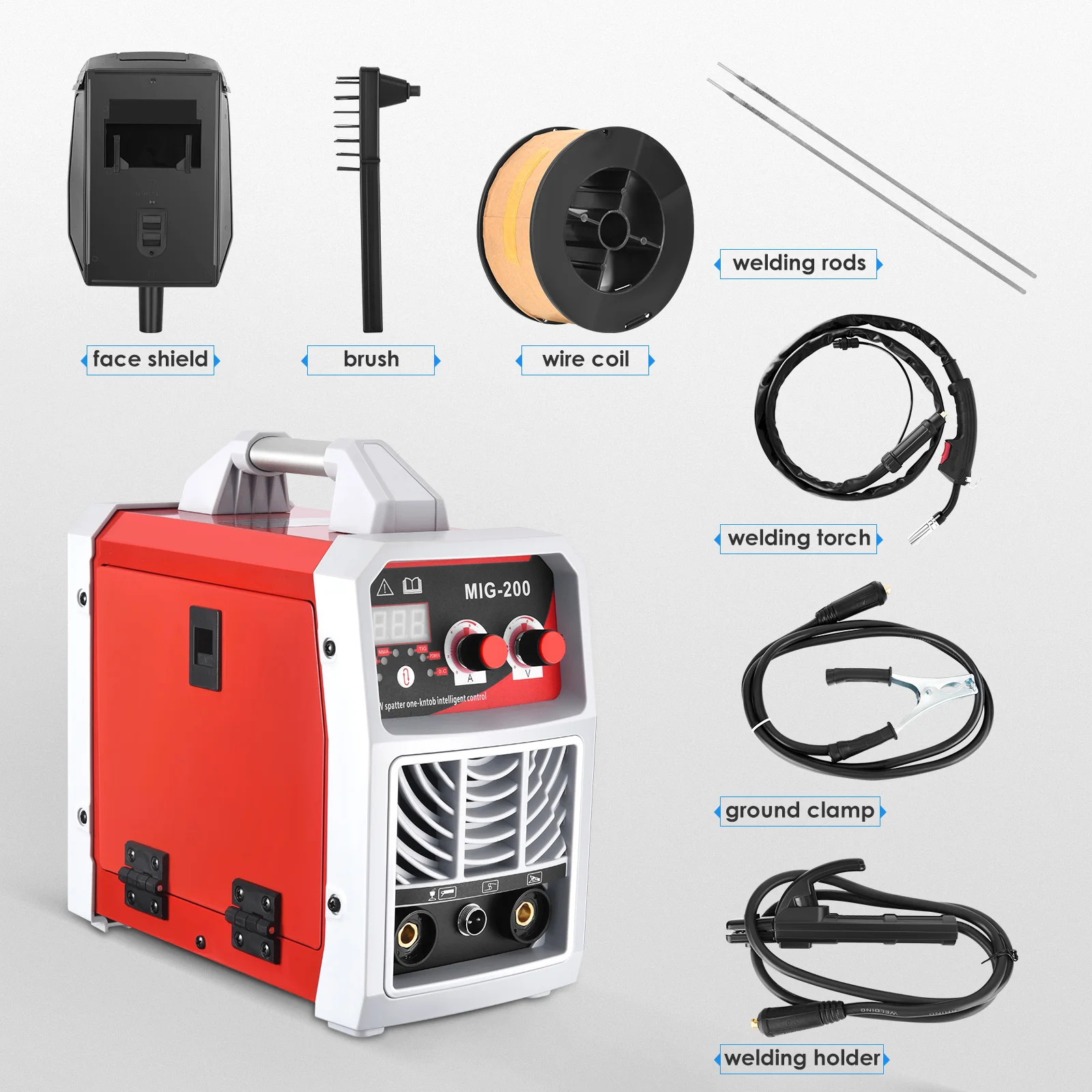 3-in-1 Digital ARC MIG TIG Welder Inverter Welding Machine IGBT Welding for Carbon Steel Iron Metal  0.6/0.8 /1.0 Welding Wire 6