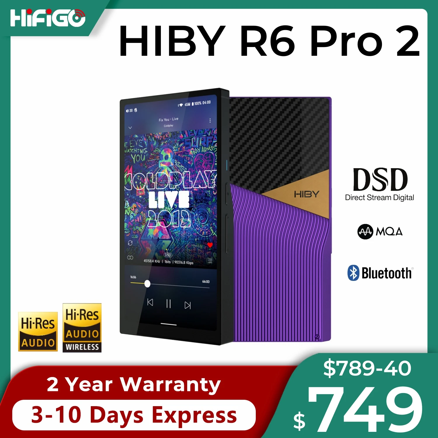 Hiby R6 Pro Ii 1080p Hd Mp3 Music Player Lossless Hifi Wifi Bluetooth  Streaming Media Walkman Usb Dac 16xmqa Dsd1024 Android Ios Mp3 Players  AliExpress