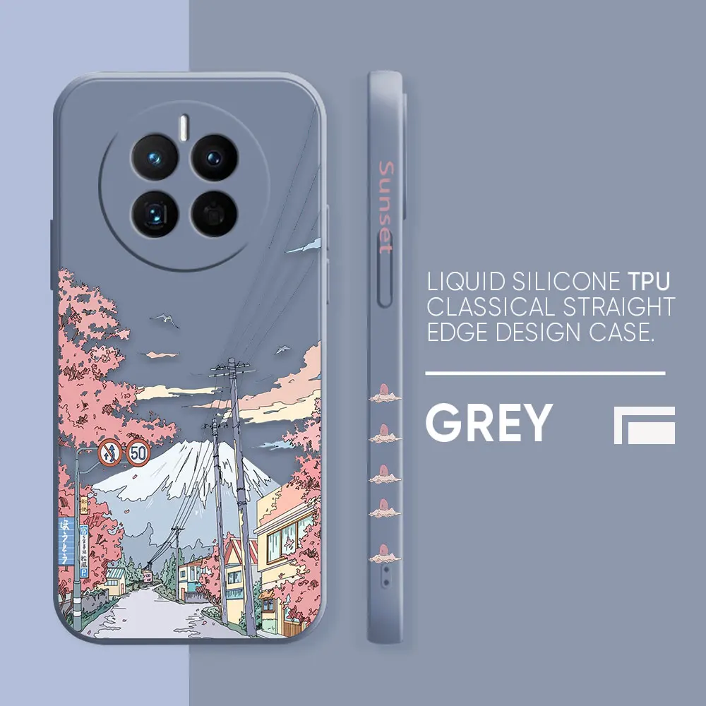 thumbnail image 1 of Phone Case For Huawei MATE 20 20X 30 40 50 P20 P30 P40 P50 10 PRO PLUS Case Cover Funda Cqoue Shell Sunset Maple Snow Mountains, 1 of 5