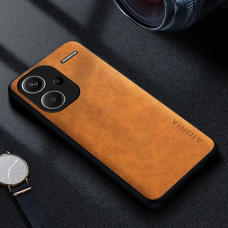 Premium Luxury Leather Phone Case – Business Style Solid Color Cover
