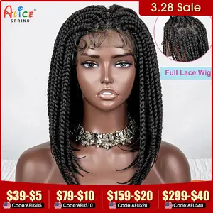 Synthetic Lace Front Wig Braided - Blue Braided Wigs - AliExpress