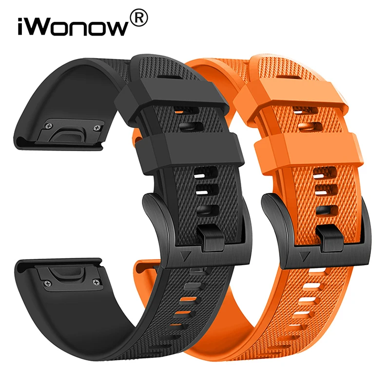 Силиконовый ремешок для часов 26 мм Garmin Fenix 7X Sapphire Solar / 6X Pro 5X Plus 3 HR/ Enduro/спуск MK1 Mk2i |
