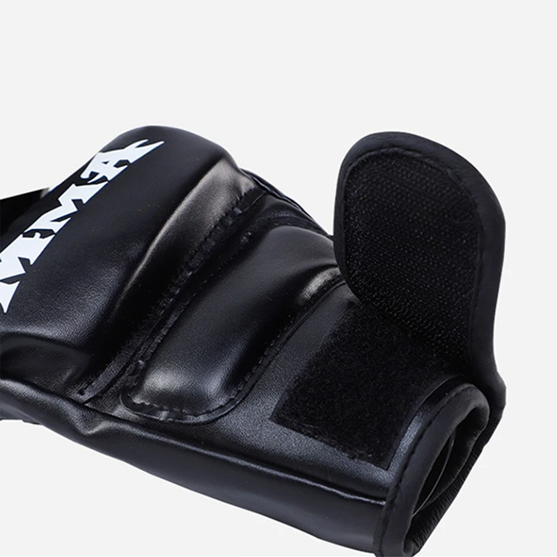 1 Pair Professional Boxing Gloves Muay Thai Fighting Gloves PU Leather Half Fingers Mittens Fighting Training Glove Sandbag