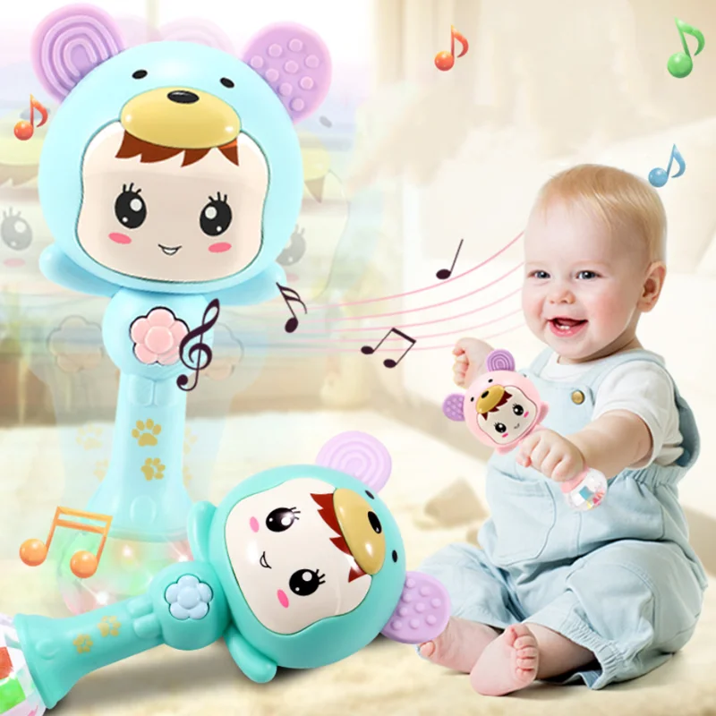 Light baby sound rattle changes with rhythm LED luminous hand rattle music sand hammer baby toy baby toys