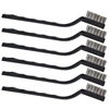 6pc set Small Wire Brushes Cleaning Brushes For Mechanical Part Derusting Remove Paint Accessories 17cmx1cm Stainless Steel Wire 3