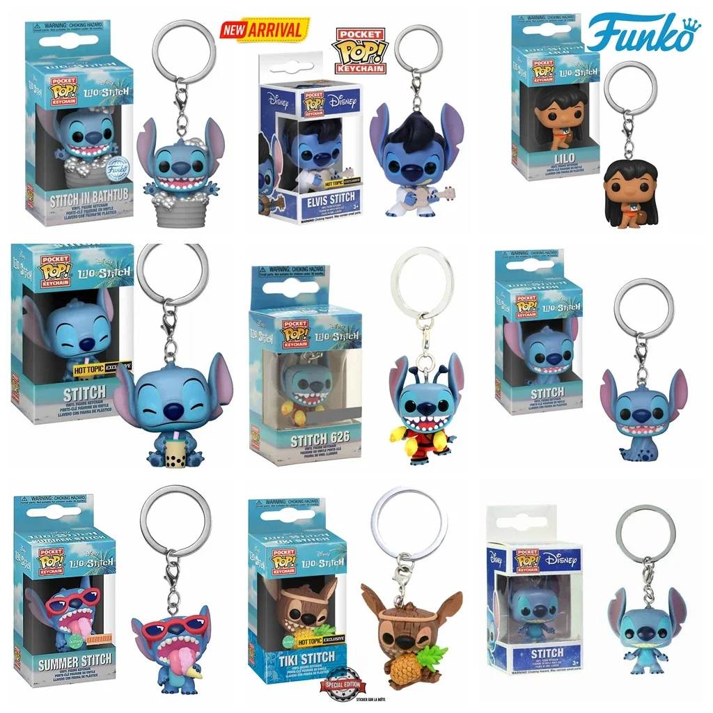 Funko Pop Disney Elvis Stitch In Vasca Da Bagno Summer Stitch 626 Portachiavi Toy Tiki Stitch Lilo Vinyl Figure Pocket Pop Portachiavi Giocattoli