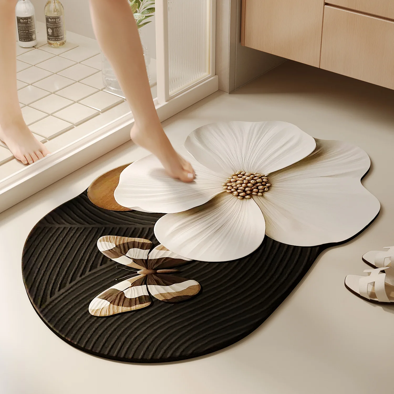 Tapis de bain Super absorbant à séchage rapide, en caoutchouc antidérapant, résistant aux taches, pour entrée de toilette, tapis de sol de salle de bain facile à nettoyer