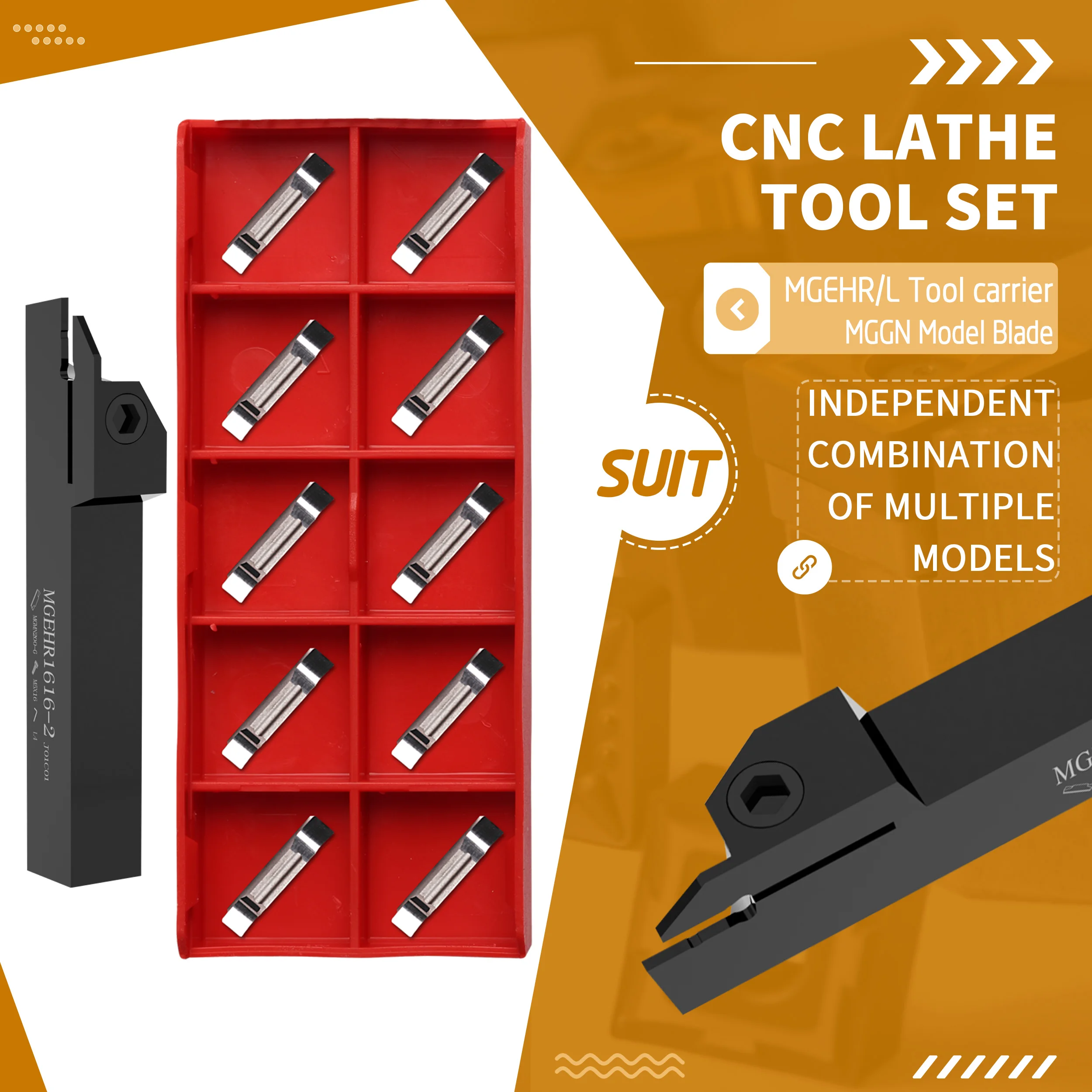

MGEHR1616-2/1.5/3/4 MGEHR/L CNC Lathe Machine Cutting Tools Holder +10Pcs MGGN150-JM Carbide insert Grooving Tool Durable Smooth