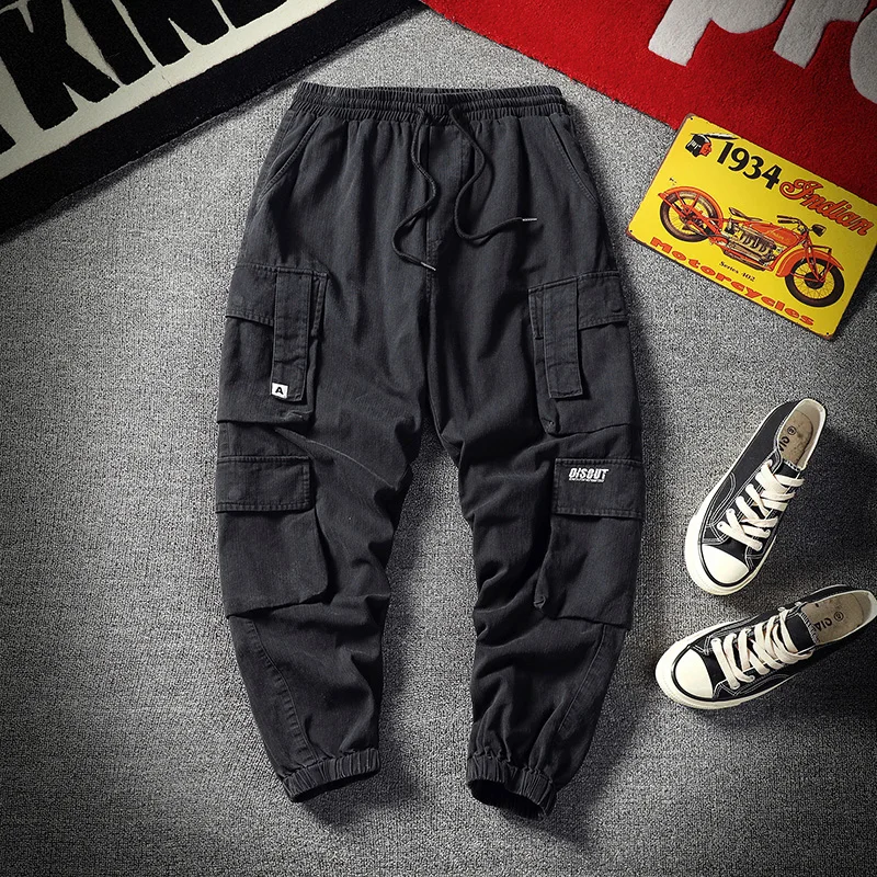 Pantaloni da lavoro da uomo alla moda Instagram con maniche dritte e larghe, nuovi versatili leggings multitasche, 2