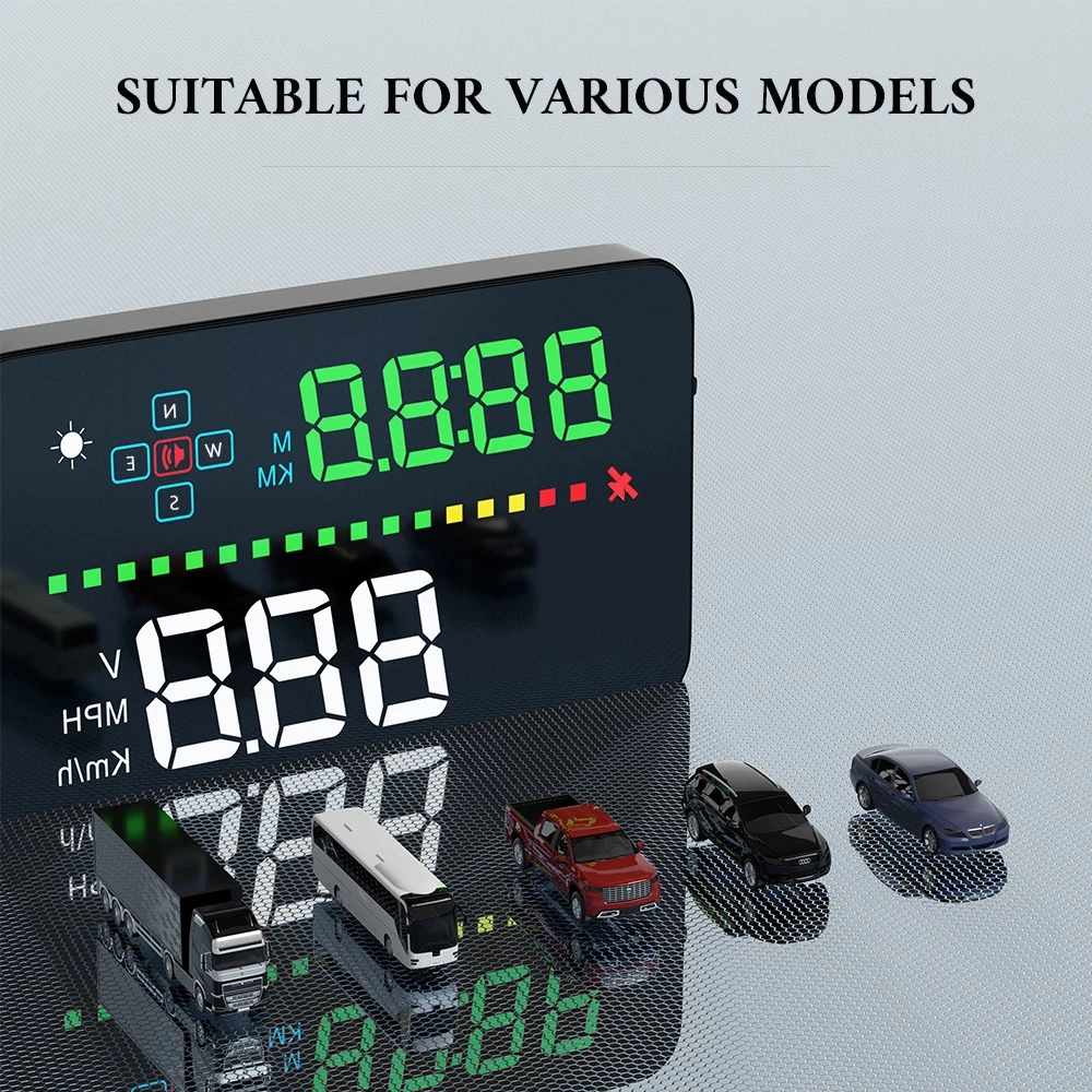 ZQKJ-A3 HUD GPS  ڵ    ÷, ڵ ˶ ӵ  ׼    LED RPM