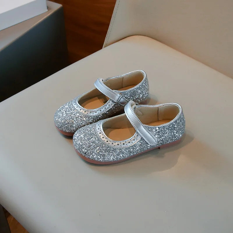 Girl's Princess Shoes Party Kids Flat Shoe Round Toe Flexiable Autumn Children Shoe 26-35