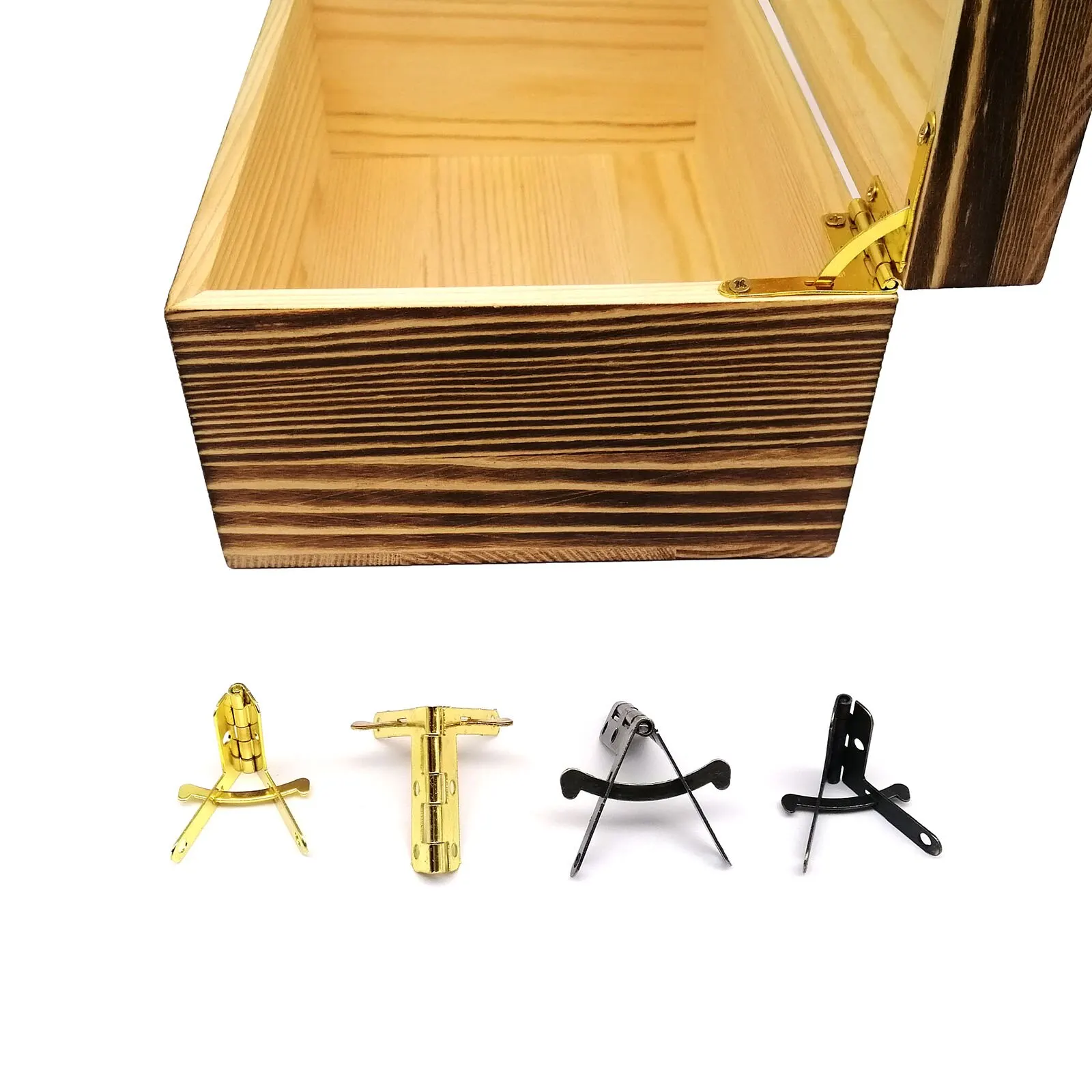 Brass Hinges 12pc Support Spring L Shape 90 Degree Golden Antique Bronze for Jewelry Display Chest Wood Case Watch Box