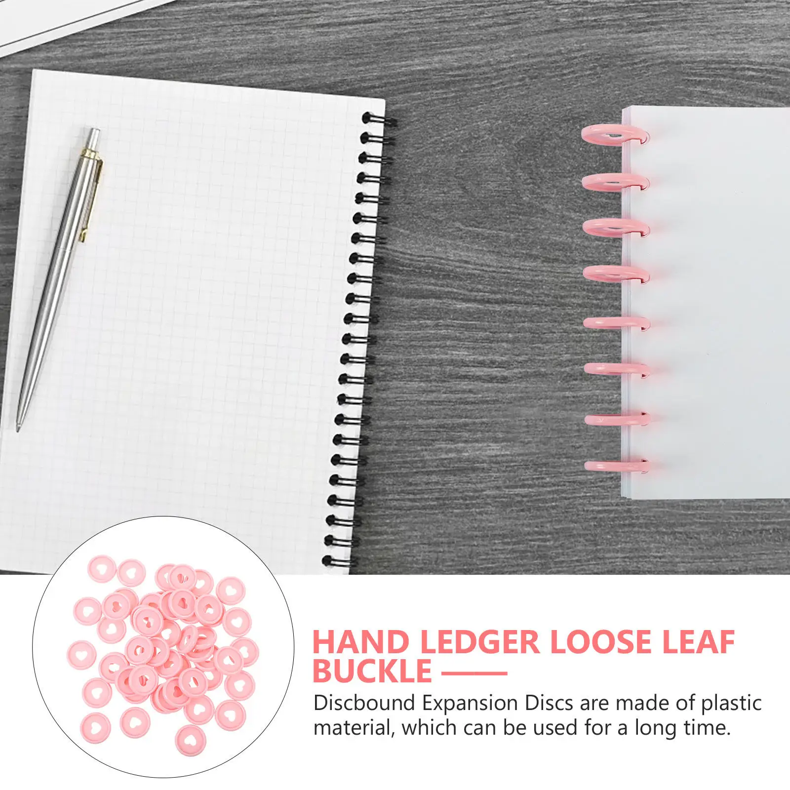 50개 플라스틱 디스크바운드 확장 디스크 마카롱톤 원형 바인딩 디스크 노트 플래너 다이어리 루즈리프 바인더용