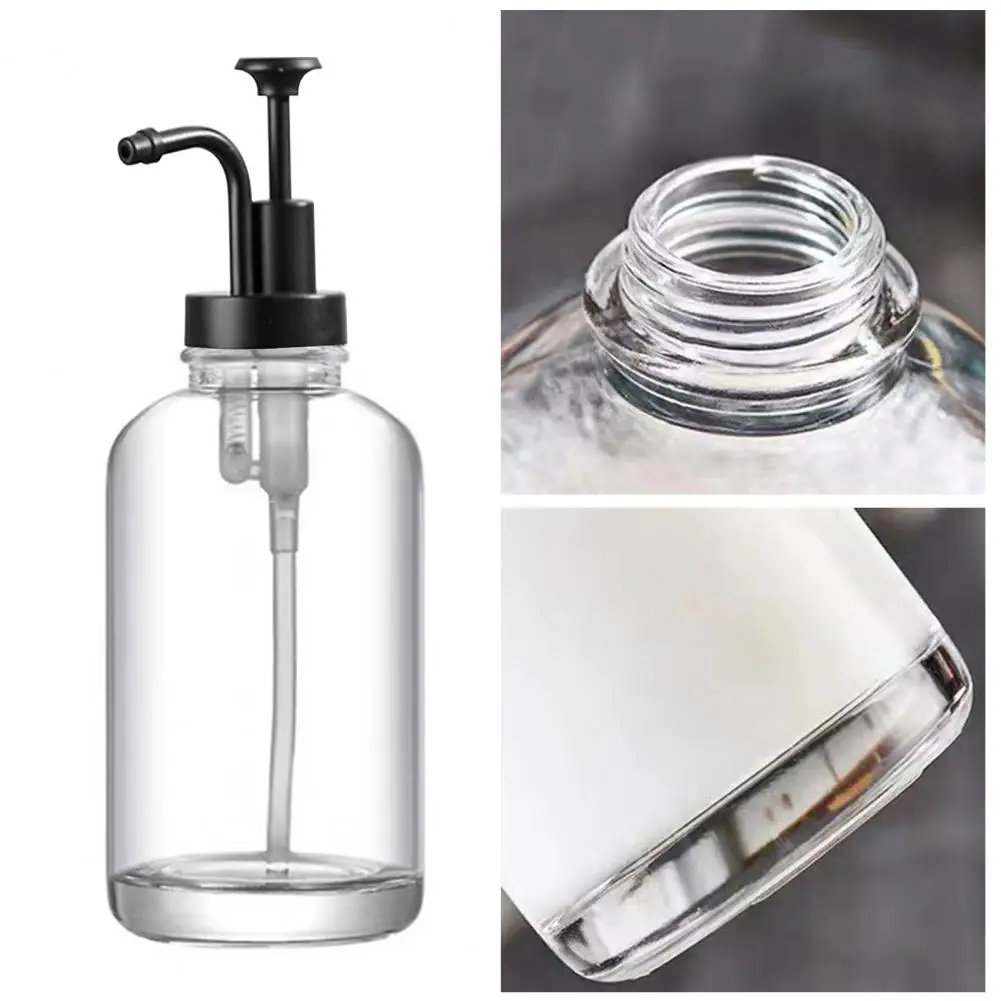 2Pcs 17oz Coffee Syrup Dispenser Clear Glass Syrup Pump Bottle Coffee Bar Accessories Shampoo Dispenser for Home Hotel 5