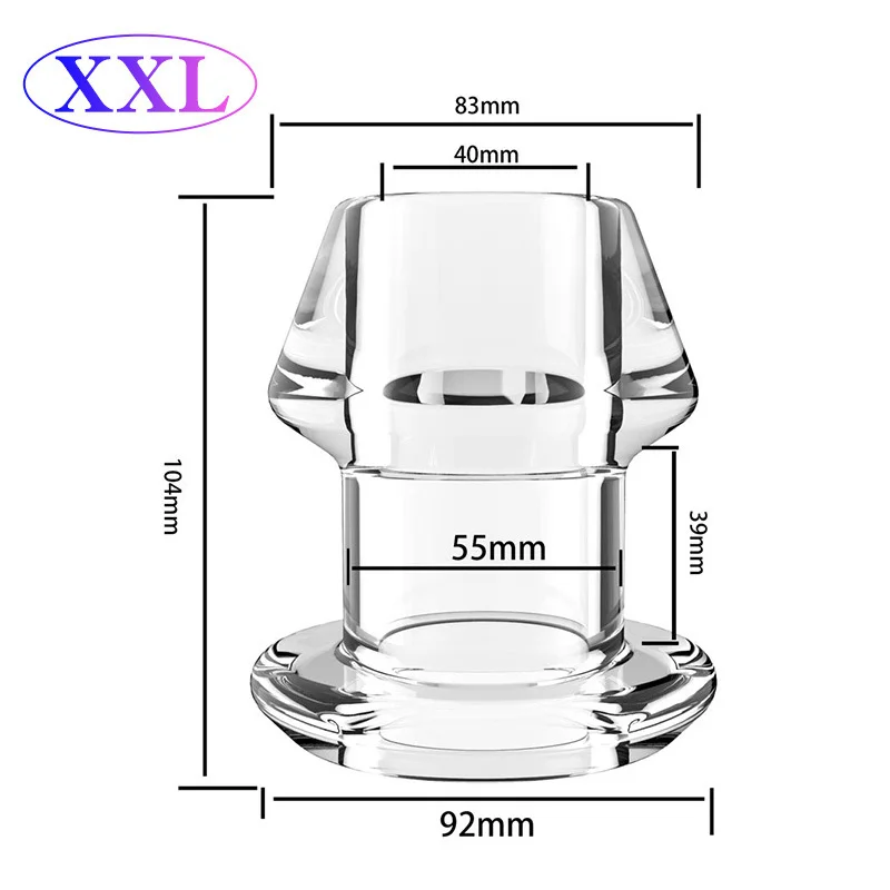 Anal Plug Dilator Hollow Anal Plug Vagina Anus Dilator Transparent Dildo Buttplug Anal Expander Butt Plug Speculum Peep BDSM Sex Toys For Women