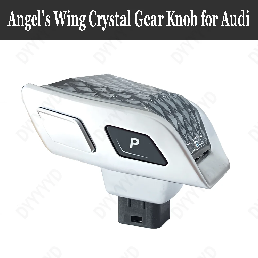 Car Crystal Shift Knob For Audi A4 B9 A5 A6 C8 Q5 SQ5 Q7 S6 Q8 Angel's Wing Gear
