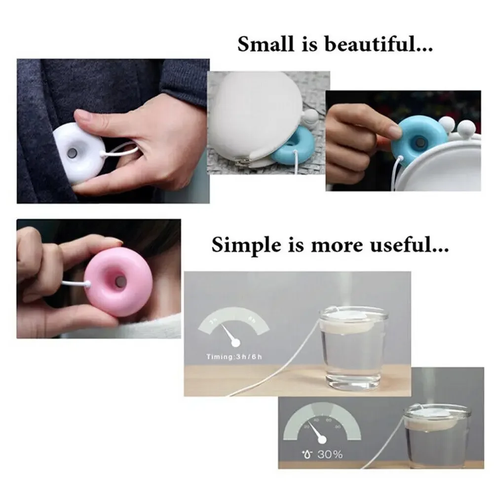 Mini Donut Negative Ion Humidifier USB Round Household Air Purifier for Home Office Desktop Donut Steam Diffuser Mini Sprayer 5