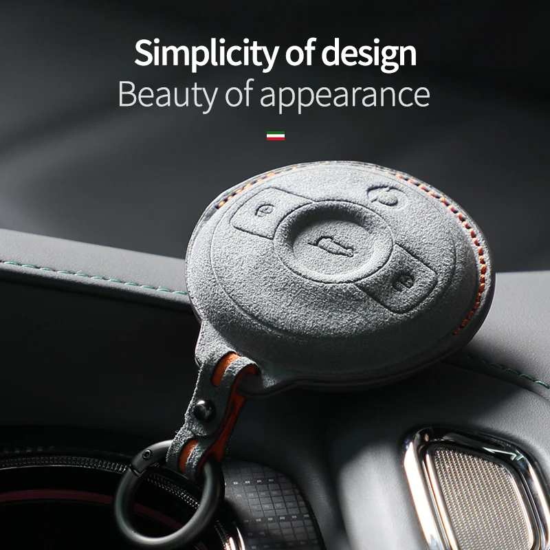 Italy Super Suede Car Remote Key Case Cover Shell for Mercedes