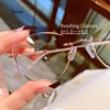Ultralight diamond-studded Reading Glasses Frameless Cut Edge Anti-blue Light Presbyopia Eyeglasses Diopter +1.0 1.5 2.0 To +4.0 1