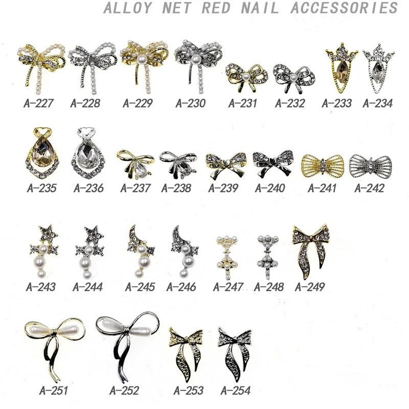 

Nail Sticker Drill Convenient Storage Slim And Graceful Alloy Jewelry Easy To Use And Carry Silver Bow Jewelry