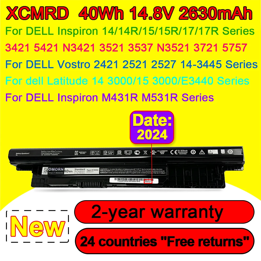 Новый XCMRD Аккумулятор для ноутбука DELL Inspiron 14 14-3421 14-5421 3421 5421 3437 N3421 N5421 15R 17R Latitude 14/15 3000 Vostro 2421