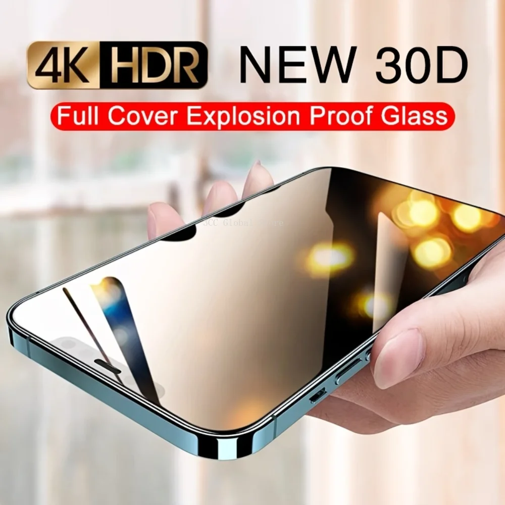 Фото 3 шт. 30D полное покрытие защитное стекло для iPhone 13 12 11 14 PRO MAX X XR Защита экрана для IPhone 7 8 14 Plus закаленное стекло №1