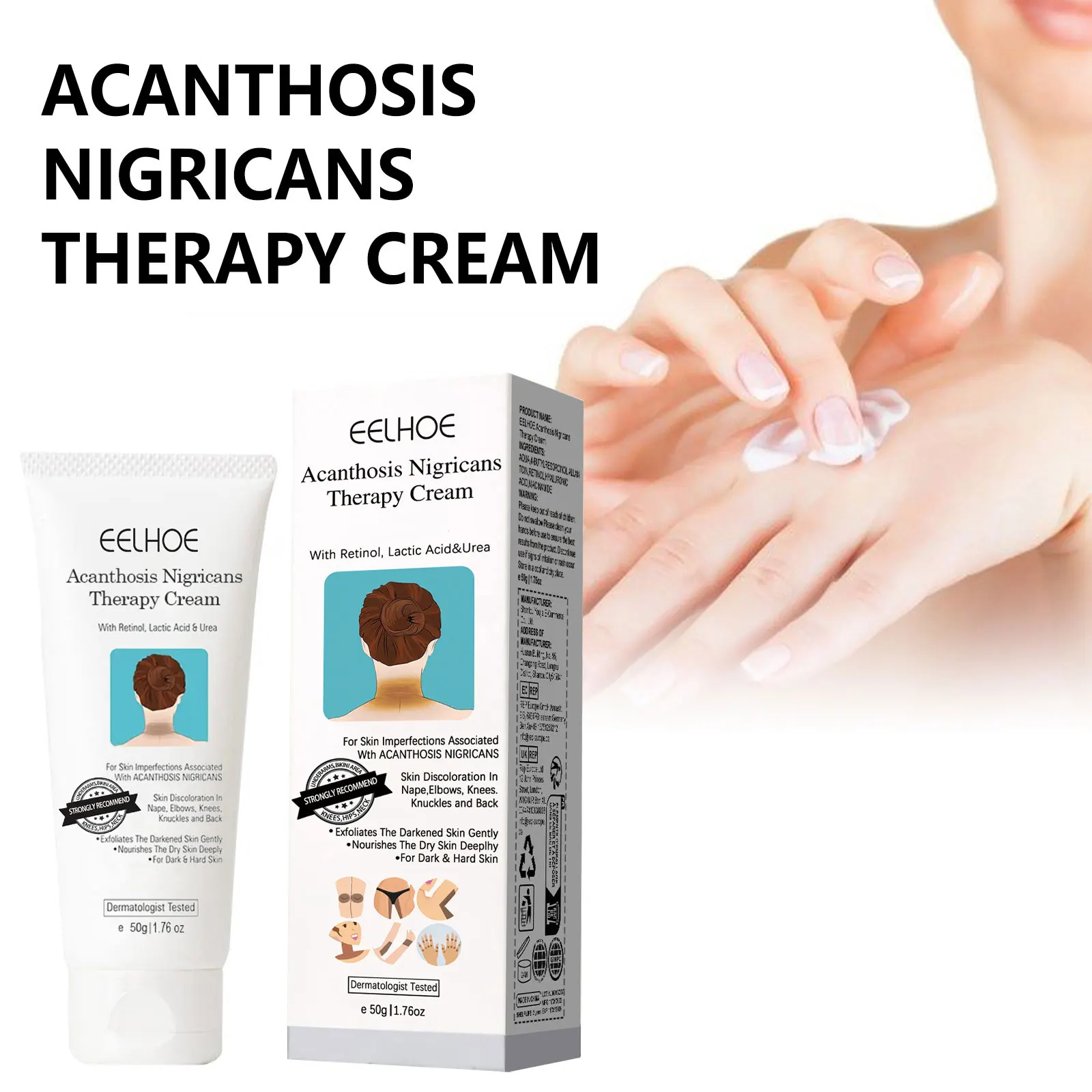 EELHOE Acanthosis Nigricans Therapy Cream Neck Arm Knee Joint Underarm Brightening Body Care Products Acantosis Nigricans Cream 6