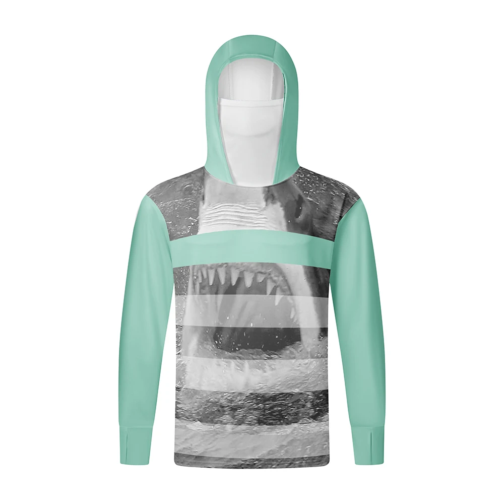 Description Picture 3 of itemMen's Sport T-shirt mask Hoodie Sportwear UPF 50+ UV Sun Protection Long Sleeve Outdoor Fishing Running Hooded Shirt