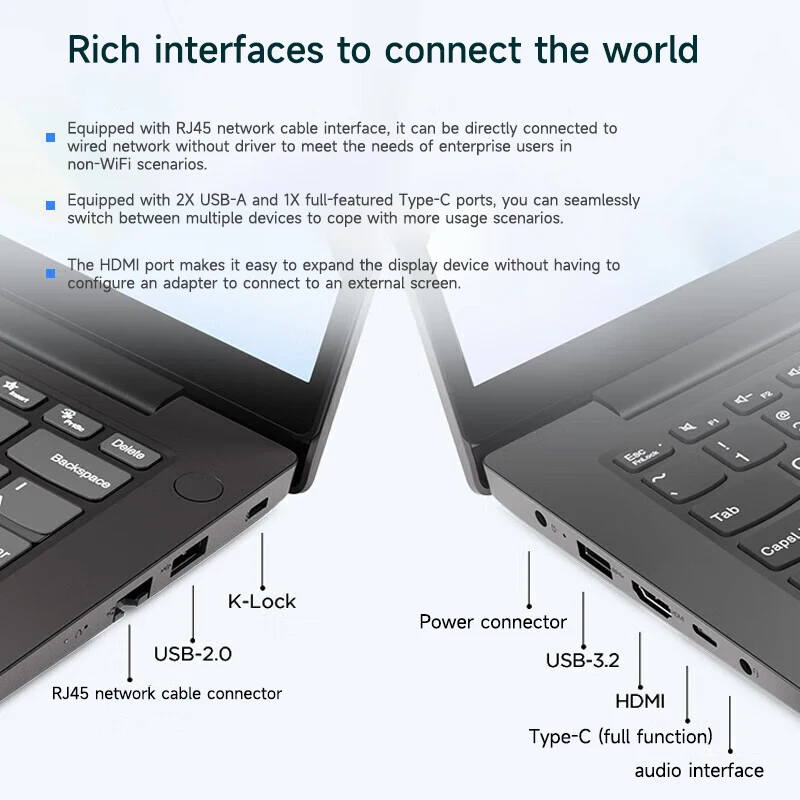 Lenovo Laptop Lenovo V14 14″ Screen Intel N4500/I3-1115G4/I5-13420H 8G/16G DDR4 RAM 256GB/512GB/1TB SSD Notabook PC 3