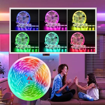 GREATWALL IR44K 5050 LED strip 32.8f/16.4 feet Halloween Christmas decoration DC LED neon light RGB flexible light configuration 6