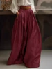 2025 Casual High Waist Pocket Bottoms ZANZEA Women Pants Elegant Wide Leg Long Trouser Office Lady Satin Silk Formal Pantalons