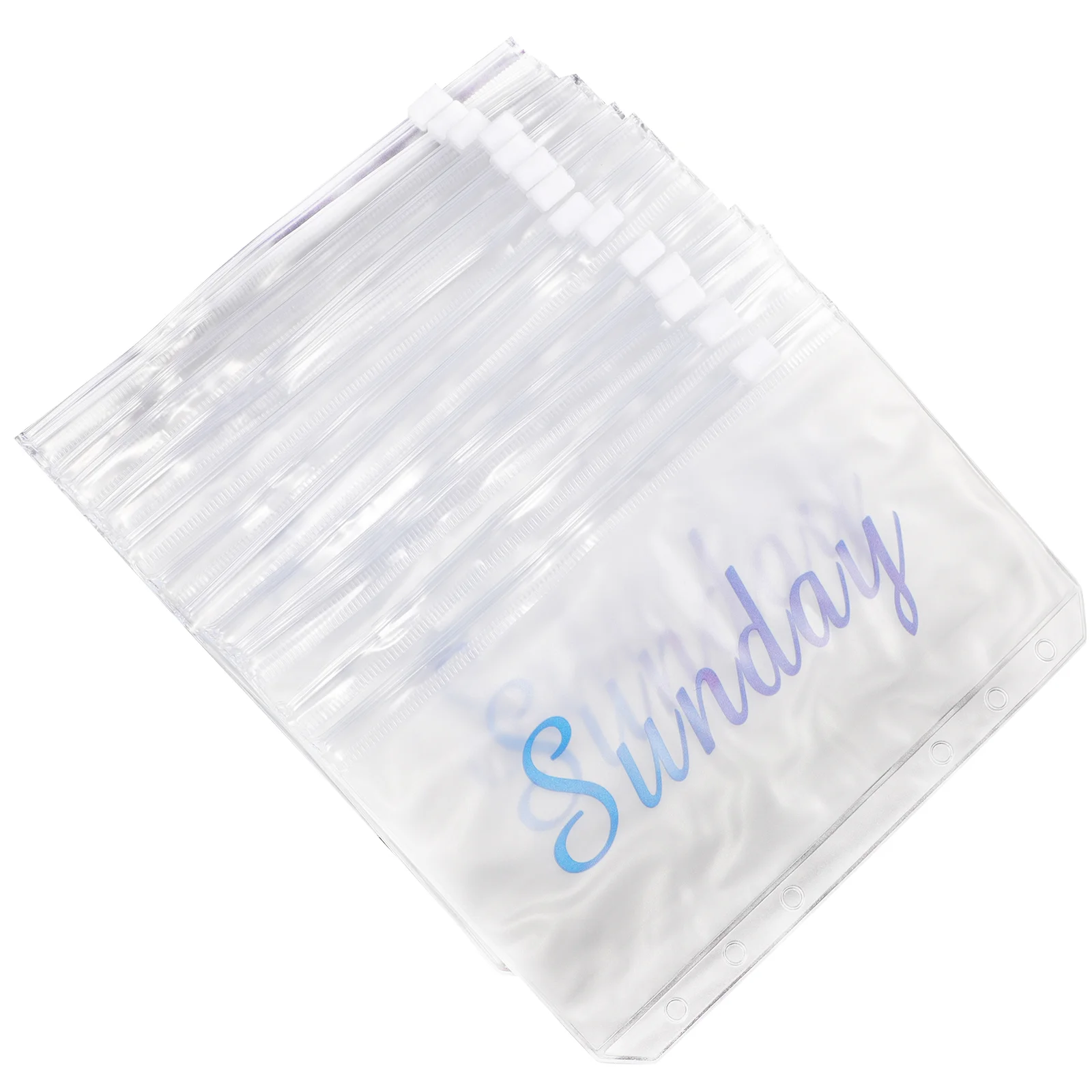 

14 Pcs 6-holes Binder Pouches Clips Storage Plastic Folder Refill Bag Pvc Pockets Folders