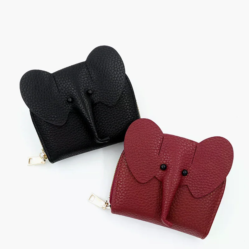 Portamonete in Pelle PU a Forma di Elefantino, Ciondolo per Borsa da Donna, Porta Carte Creativo, Porta Rossetto, Bustina con Cerniera per Contanti - immagine 4