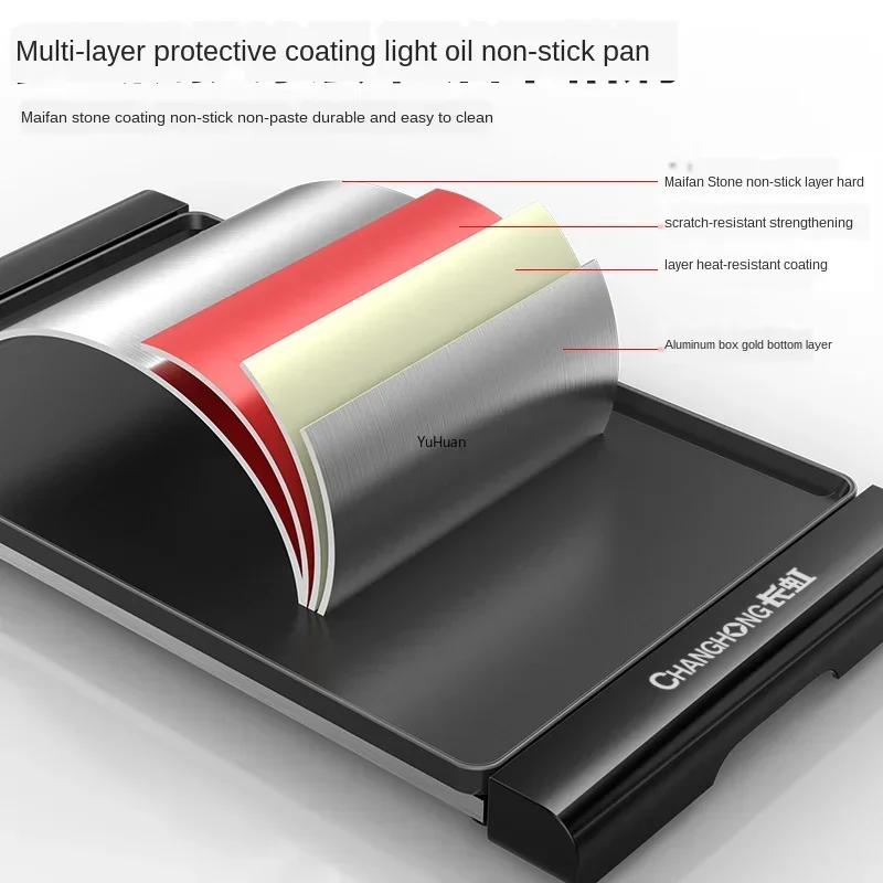 Large Electric Grill Barbecue Household Smokeless Electric Grill Pan Non-stick Grill Pan Grilled Fish Electric 220V 5