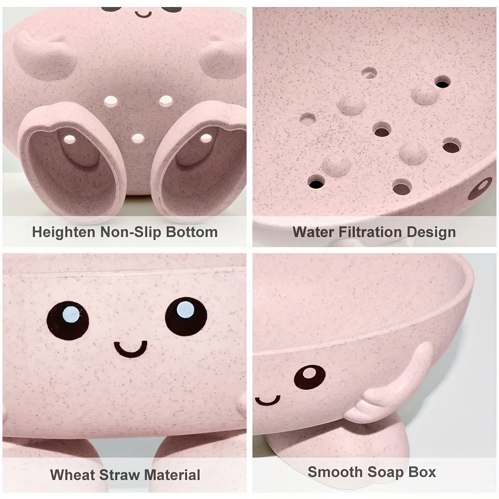 Soap Holder Soap Dish Kids Children Creative Bar Tray Counter Shower Bathroom Kitchen Countertop shower storage holder