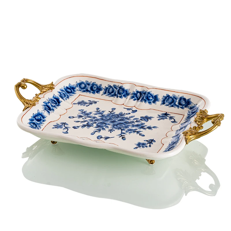 ארגונית צלחות ייחודית למטבח עיצוב מודרני צלחות אסתטיות אמנות מודרנית בנדז'ה דקורטיבית מרכז שולחן אביזרי בית