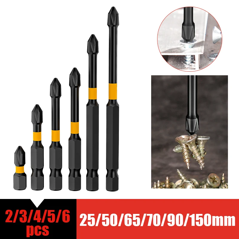 Magnetic Screwdriver Bit Set 25/50/65/70/90/150mm