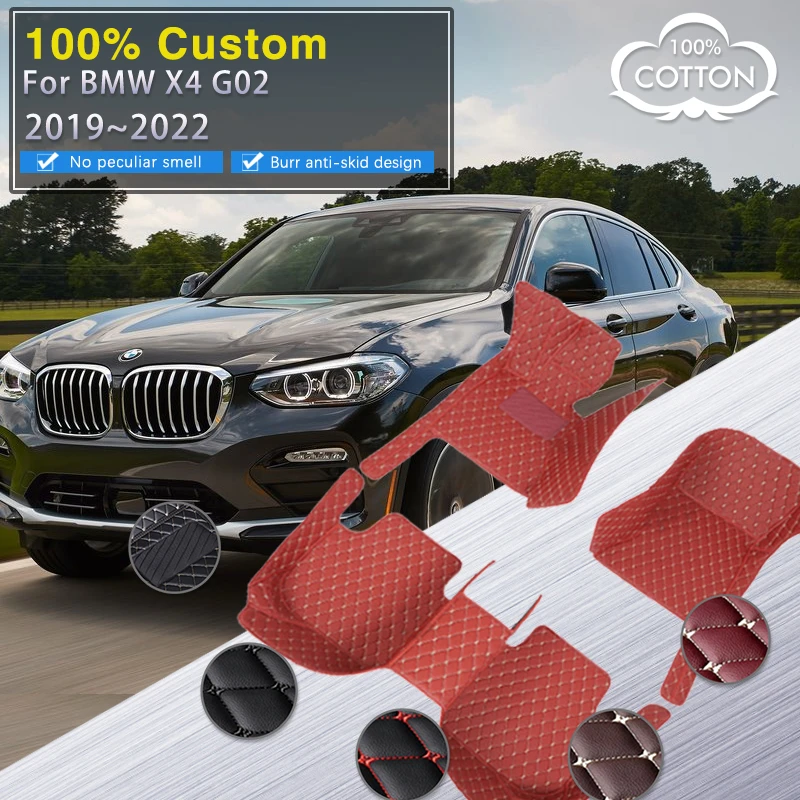 Car Floor Mats For BMW X4 G02 MK2 20192022 Rug Covers Leather Luxury Mat Anti Dirt Pad Carpet