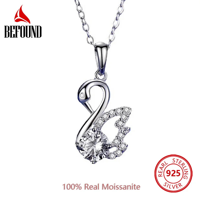

1 см D VVS Moissanite Лебединое ожерелье 925 Серебряные кулоны Ювелирные украшения Элегантные девушки Подарки на день рождения можно получить с помощью бриллиантовой ручки