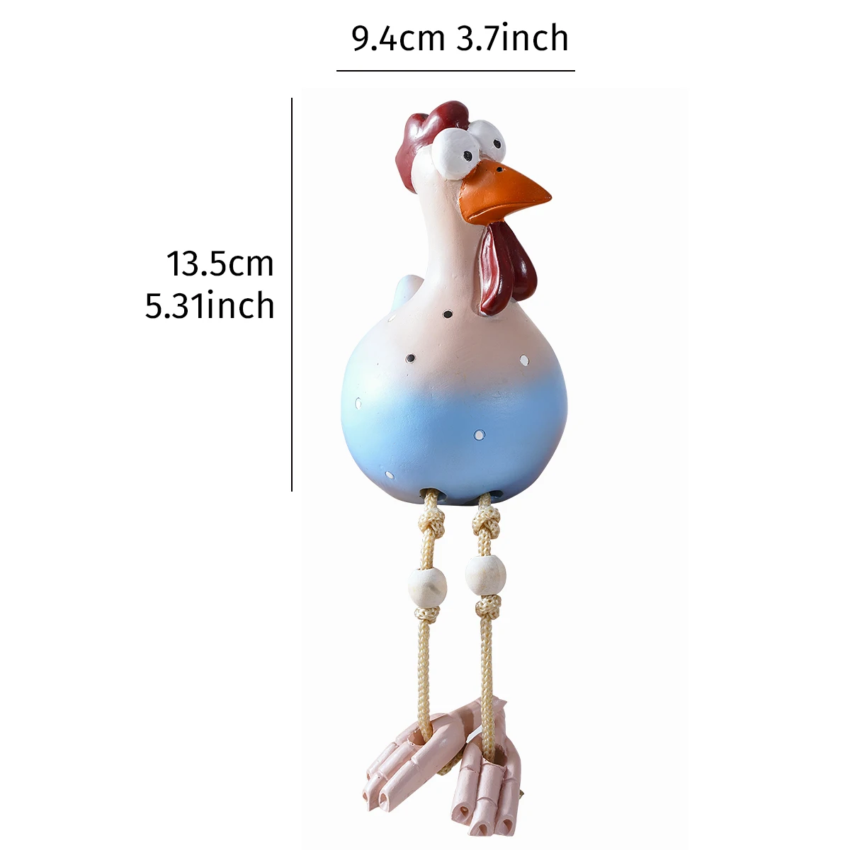 1PC, a cute and funny big-eyed long-legged chicken decorative item, suitable for home and garden decoration