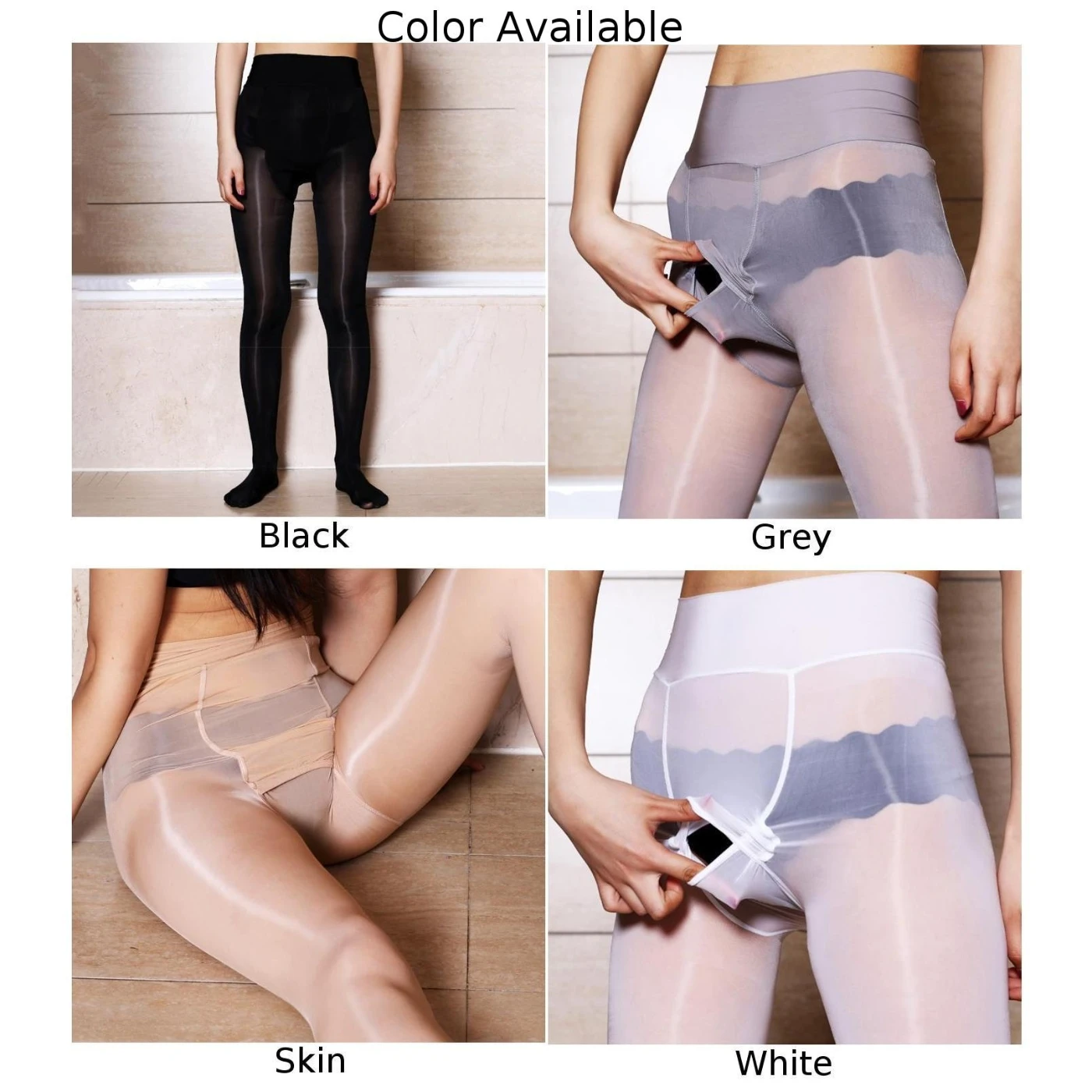 Sexy Lingerine Outfit Mens Untrl-Thin Sheer Pantyhose Oil Shiny Glossy Sheath Pouch Tights Stockings See Through Mesh Leggings