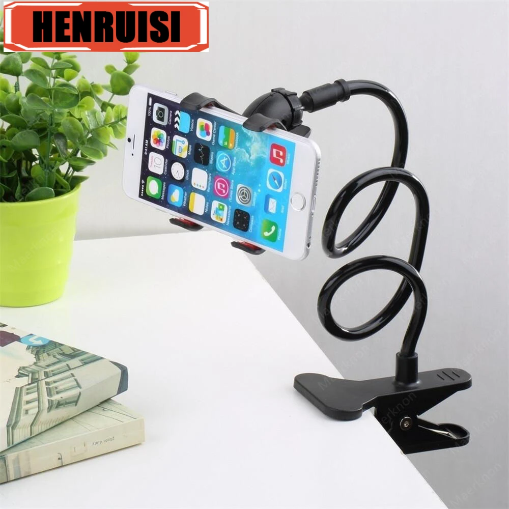 Phone Holder Lazy Bedside Desktop Mobile Flexible Long Arm Gooseneck With Handle Overhead Live