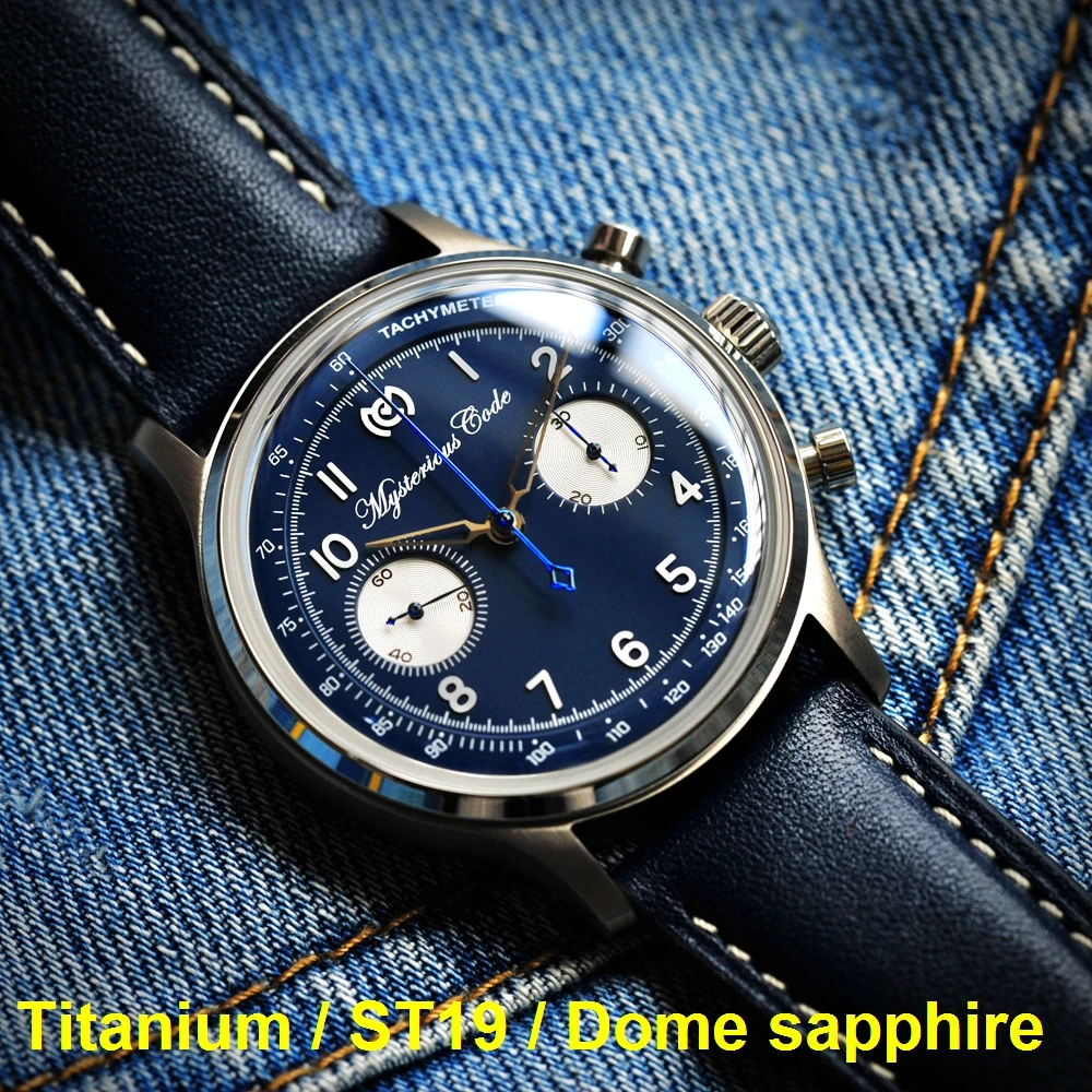 Titanium 1963 Pilot Chronograph Watch Tianjin St19 Chrono Watch Men 40Mm Hand Wind Orologi Da Polso Meccanici Orologi Vintage 1963