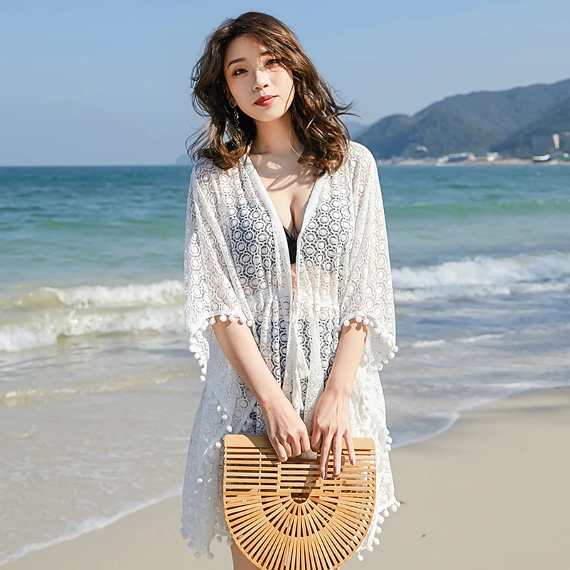 Seaside Vacation Beach Swimsuit Blouse Women's Loose Mid-Length Veils Summer