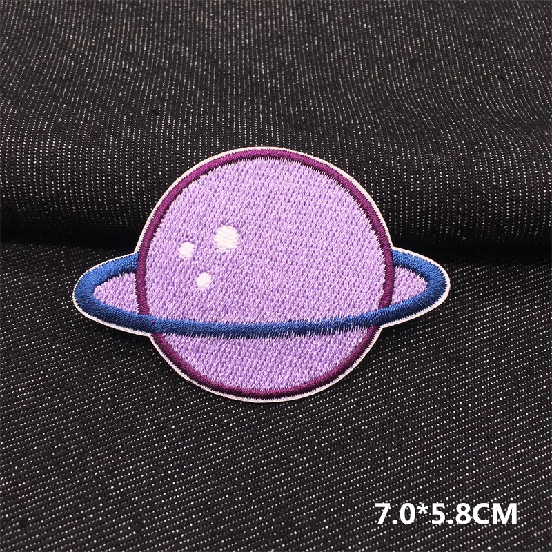Cartoon-Astronauten-Aufnäher auf Kleidungsaufklebern, selbstklebende Streifen für Kleidung, Stickerei-Aufnäher, Applikationen, UFO-Raketenabzeichen – Detail 14