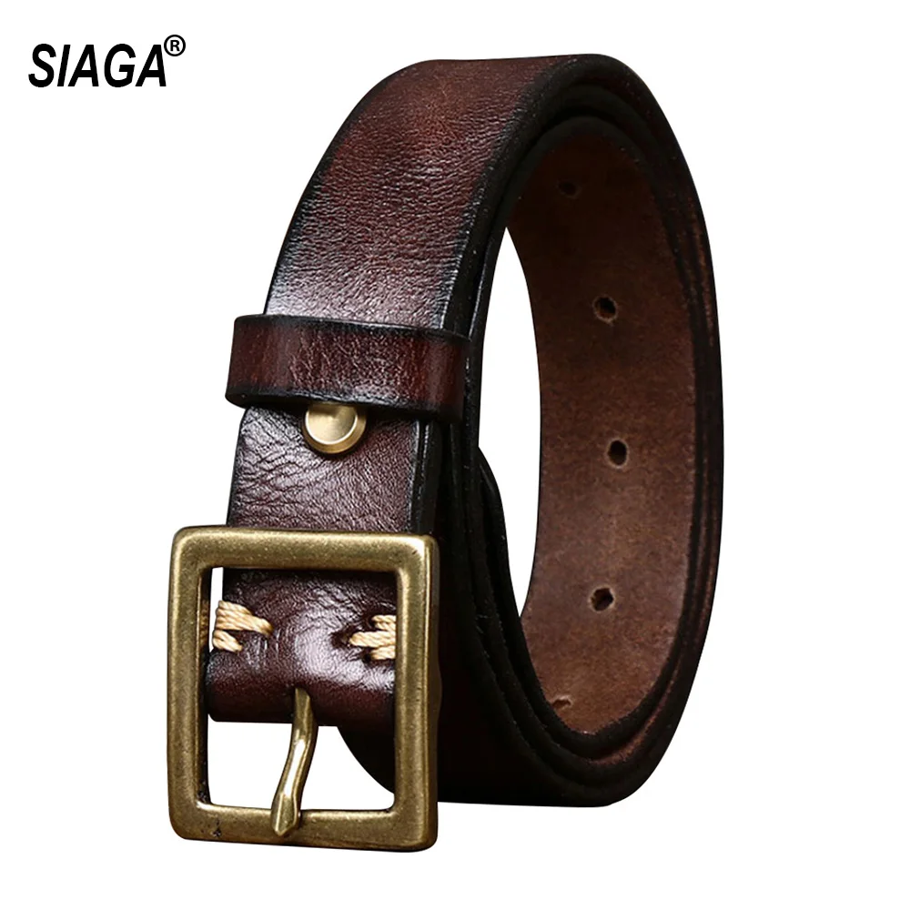 

Top Quality Solid Pure Cow Leather Brass Pin Buckle Belts for Women 2.8cm Width